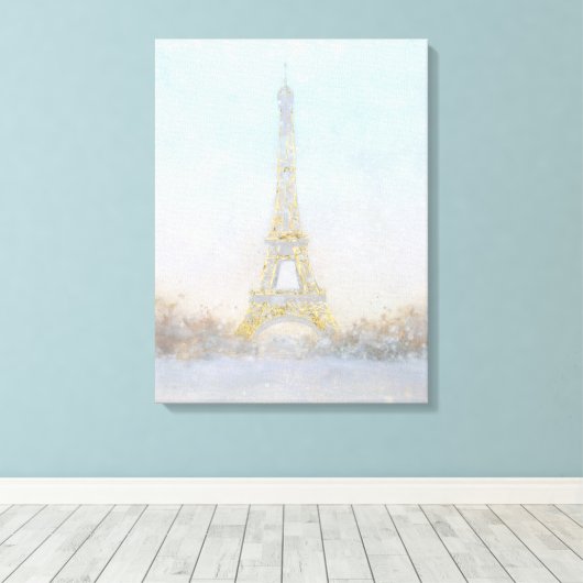 Toile Watercolor | Image of Eiffel Towe (Insitu (Plancher de Bois))