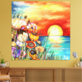 Toile Watercolor Nature Sunrise Canvas Print (Insitu(Salon))