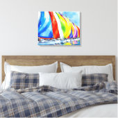 Toile Watercolor Sailboat Regatta (Insitu(Chambre))