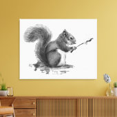 Toile Watercolor Squirrel Toasting Marshmallow Animal  (Insitu(Salon))