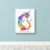 Toile Watercolor Unicorn (Insitu (Plancher de Bois))