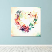 Toile Watercolor Wash Heart # 1 (Insitu (Plancher de Bois))