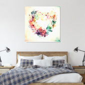 Toile Watercolor Wash Heart # 1 (Insitu(Chambre))