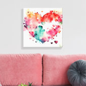 Toile Watercolor Wash Heart # 5 (Insitu(Salon))