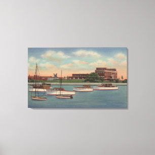 Toile Waukegan, IL - vue de station de pompage