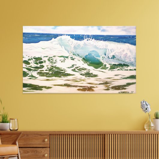 Toile Wave Crash on the Shore: Realistic Seascape  (Insitu(Salon))