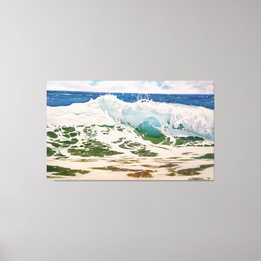 Toile Wave Crash on the Shore: Realistic Seascape (Recto)