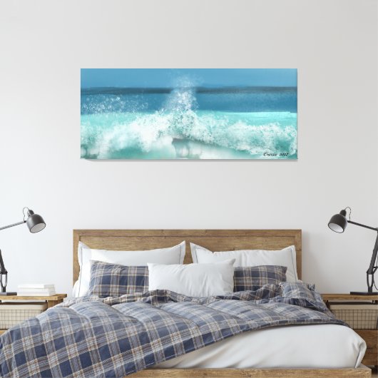 Toile Wave Ocean Scene Blue Sky Beach Decor (Insitu(Chambre))