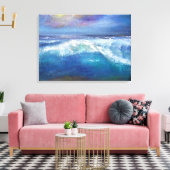 Toile Wave Sunset enveloppée (Insitu(Salon))