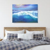 Toile Wave Sunset enveloppée (Insitu(Chambre))