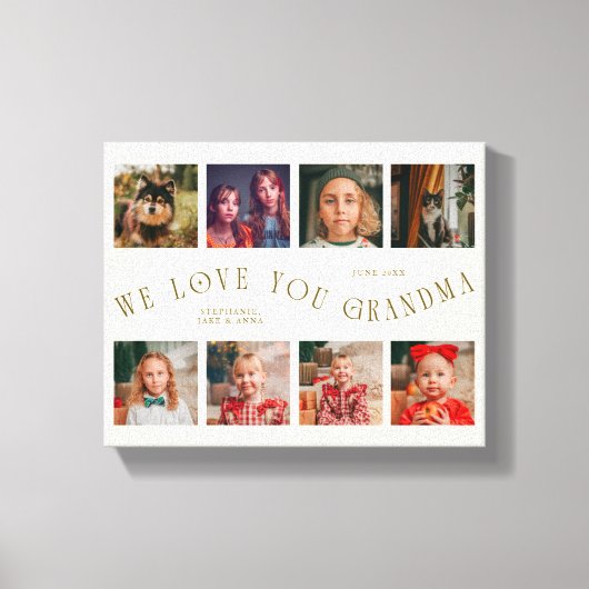 Toile We Love You Grandma | 8 Photo Grid Cream (Recto)