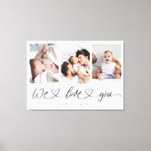 Toile We Love You Modern Heart Script Photo Collage (Recto)