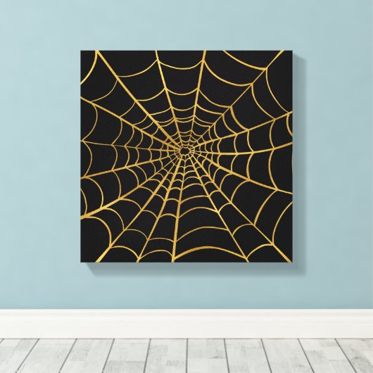 Toile Web Gold et Black Spider (Insitu (Plancher de Bois))