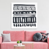 Toile Weft I | Aquarelle noire moderne (Insitu(Salon))