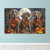 Toile Weimaraner Halloween Épouvantable (Insitu (Plancher de Bois))