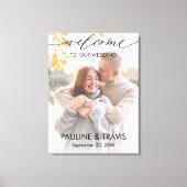 Toile Welcome sign wedding modern text (Recto)