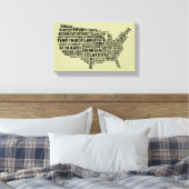 Toile Welsh Placenames American Map Canvas Print (Insitu(Chambre))