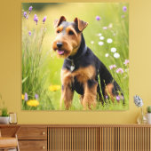 Toile Welsh Terrier Dans Fleur sauvage Meadow (Insitu(Salon))