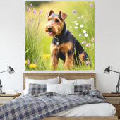 Toile Welsh Terrier Dans Fleur sauvage Meadow (Insitu(Chambre))