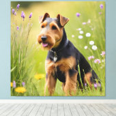 Toile Welsh Terrier Dans Fleur sauvage Meadow (Insitu (Plancher de Bois))