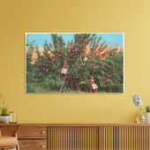 Toile Wenatchee, WAView de Apple Orchard & Workers (Insitu(Salon))