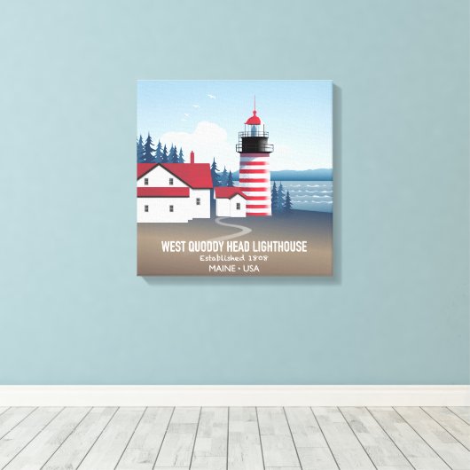 Toile West Quoddy Head Lighthouse (Insitu (Plancher de Bois))