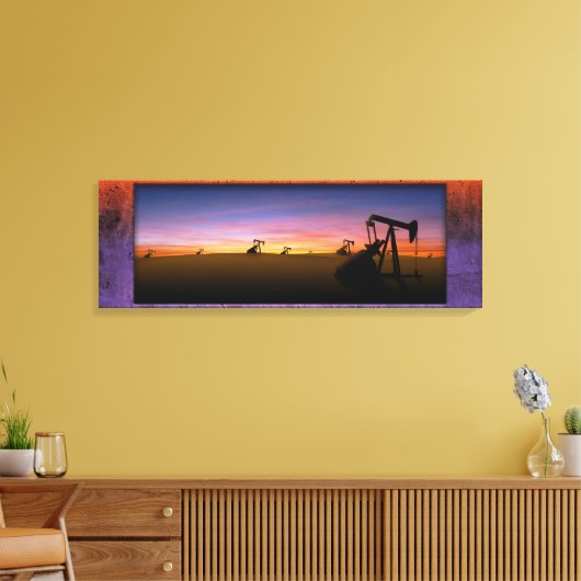 Toile West Texas Pump Jacks Sunset (Insitu(Salon))