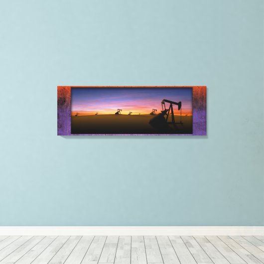 Toile West Texas Pump Jacks Sunset (Insitu (Plancher de Bois))