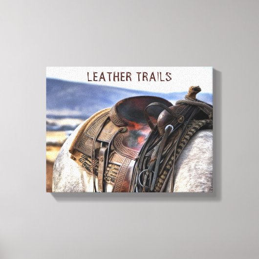 Toile Western Art Horse Saddle Canvas Print (Recto)