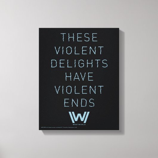 Toile Westworld | Citation de typographie "Plaisirs viol (Recto)