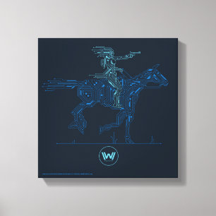 Toile Westworld   Dolores Riding Horse Circuit Graphique