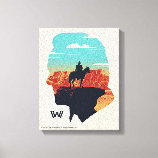 Toile Westworld | Dr Ford Silhouette Of Man en noir (Recto)