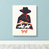 Toile Westworld | Homme en Silhouette du désert noir (Insitu (Plancher de Bois))