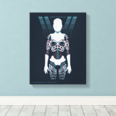 Toile Westworld | Squelette Android sur logo (Insitu (Plancher de Bois))
