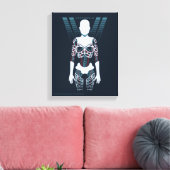 Toile Westworld | Squelette Android sur logo (Insitu(Salon))