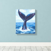 Toile Whale Watching | Blue Ocean Watercolor (Insitu (Plancher de Bois))