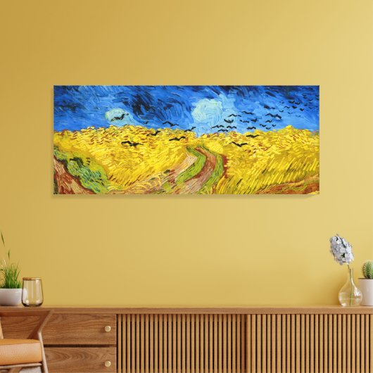 Toile Wheatfield with crows - Vincent Van Gogh (1890) (Insitu(Salon))