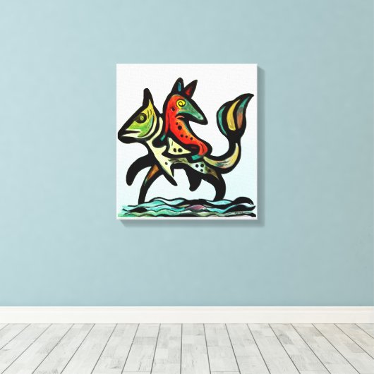 Toile When Earth and Water Collide The Fox and The Trout (Insitu (Plancher de Bois))