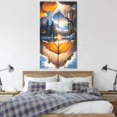 Toile Where Autumn Meets Winter: A Leaf’s Last Glow (Insitu(Chambre))