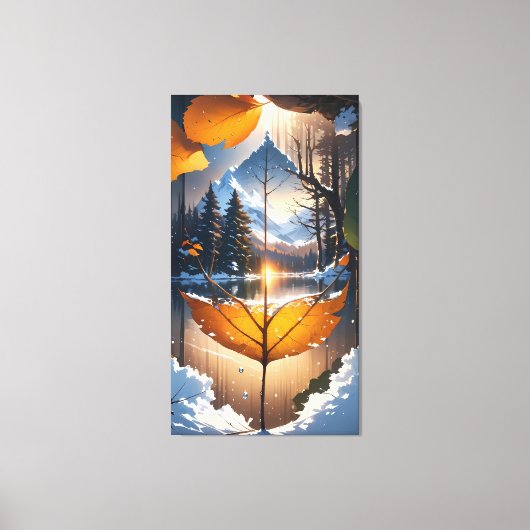 Toile Where Autumn Meets Winter: A Leaf’s Last Glow (Recto)