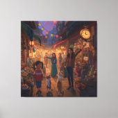 Toile Where Cats Wander and Lanterns Glow (Recto)