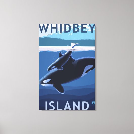 Toile Whidbey Island, Washington Orca et Calf (Recto)