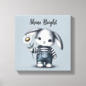 Toile Whimsical Boy Bunny Motivationnel (Recto)