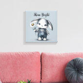 Toile Whimsical Boy Bunny Motivationnel (Insitu(Salon))
