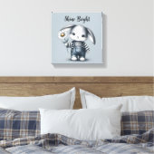 Toile Whimsical Boy Bunny Motivationnel (Insitu(Chambre))