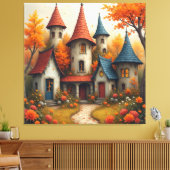 Toile Whimsical Fantasy Cottage Fall Design (Insitu(Salon))