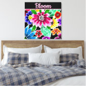 Toile Whimsical Folk-Art Flowers Floral Personalized (Insitu(Chambre))