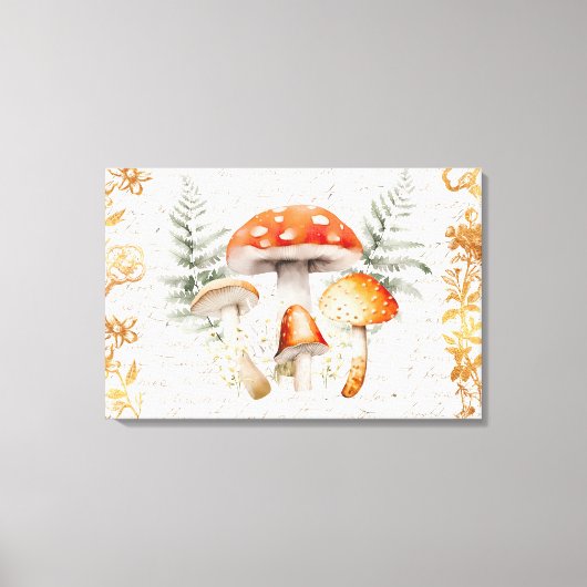 Toile Whimsical Forest Champignons Lettre Vintage Agrito (Recto)