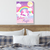 Toile Whimsical Magical Unicorn Illustration (Insitu(Chambre))