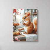 Toile Whimsical Squirrel Tea Party Woodland Kitchen (Recto)